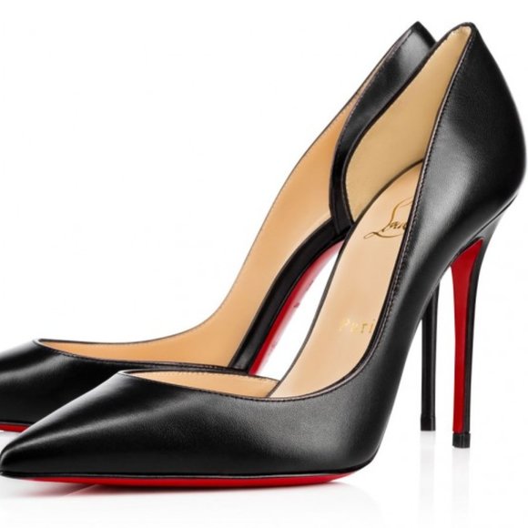 Christian Louboutin Shoes - Christian Louboutin Iriza 100 D'Orsay Point Toe Pumps Black Nappa Leather